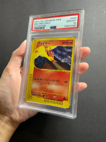 Pokemon Moltres Holo 1st Edition Japanese Web #043 PSA 10