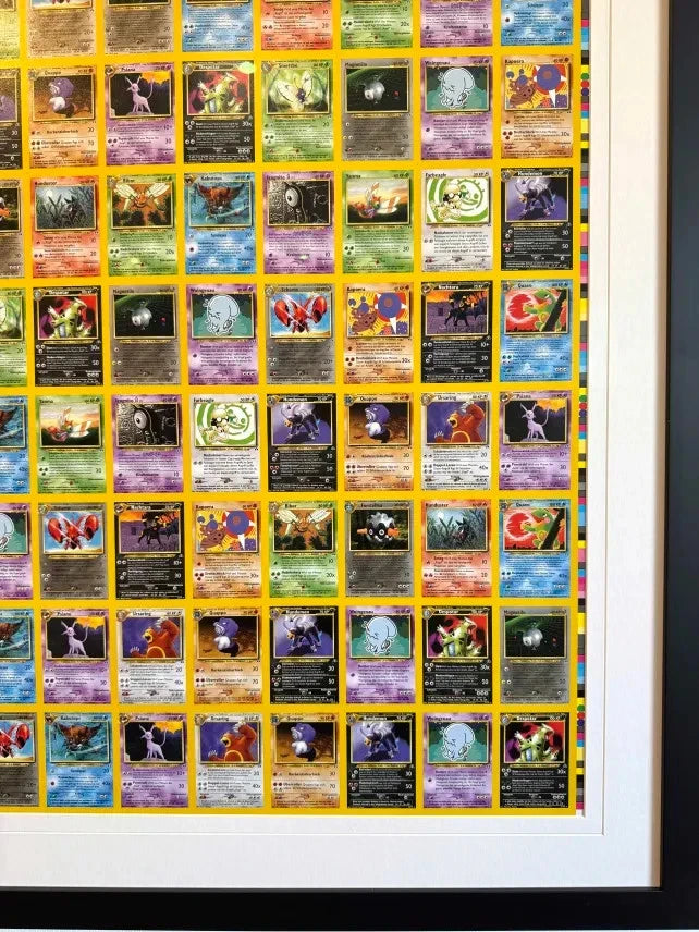 Pokemon Neo Discovery GERMAN Uncut Sheet FRAMED