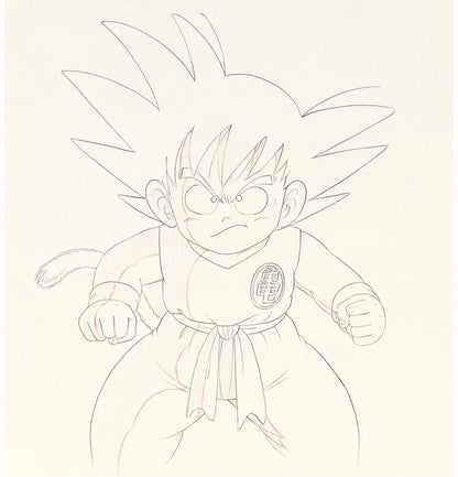 DRAGON BALL S3 Ep #75 Goku Cel w/ MATCHING BACKGROUND w/ Douga Framed Art Glass