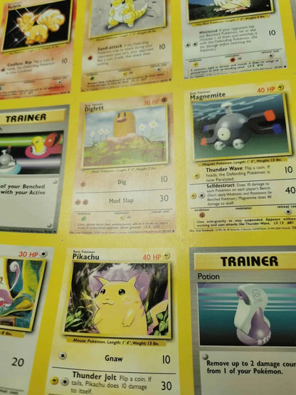 Pokemon Base Set Uncut Sheet Form 7 (Pikachu + other commons)