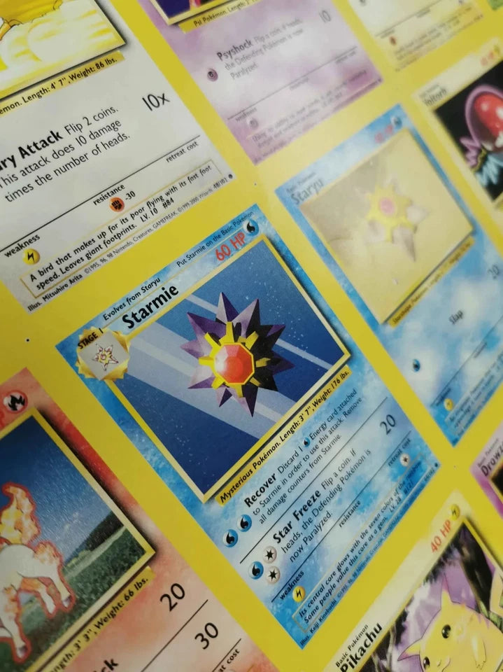 Pokemon Base Set Uncut Sheet Form 7 (Pikachu + other commons)