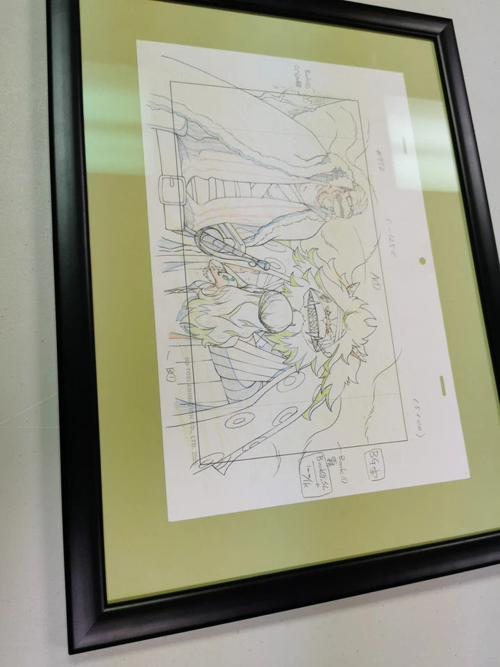 ONE PIECE Genga featuring Nami Inuarashi Nekomamushi Ep 772 FRAMED ART GLASS