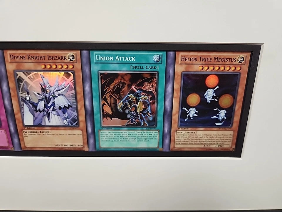 Yugioh LODT 1st Edition Super Rares Uncut Sheet Glass Framed
