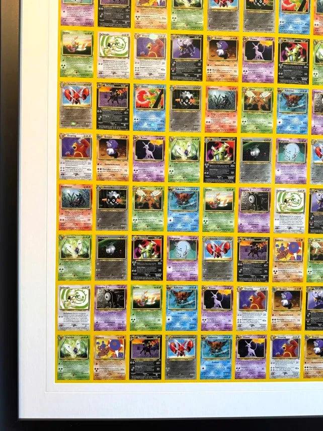 Pokemon Neo Discovery GERMAN Uncut Sheet FRAMED