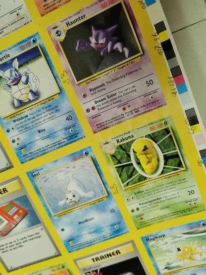 Pokemon Base Set Uncommons Uncut Sheet