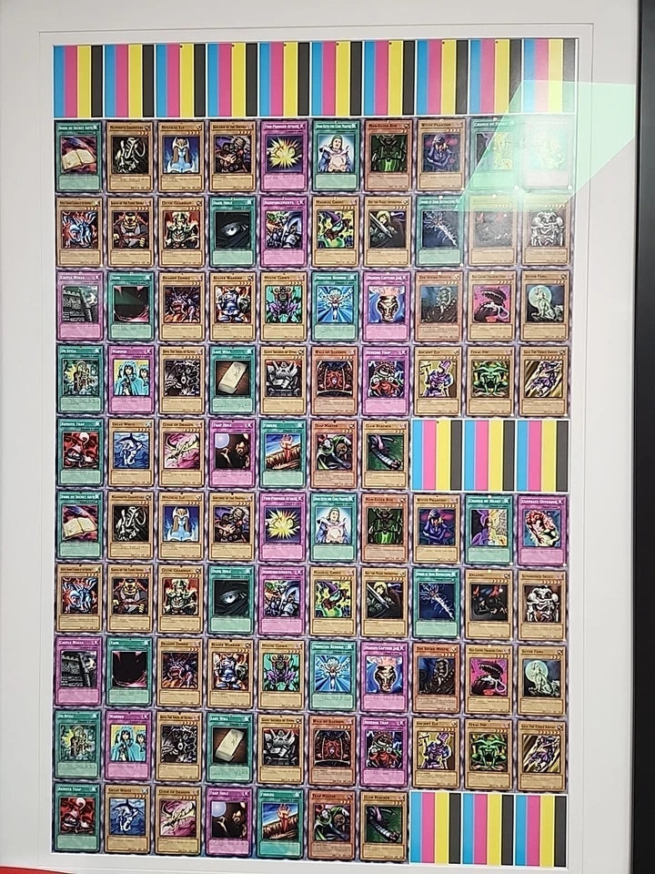 Yugioh SDY Starter Deck Yugi 1st Edition MISPRINT Uncut Sheet Glass Framed