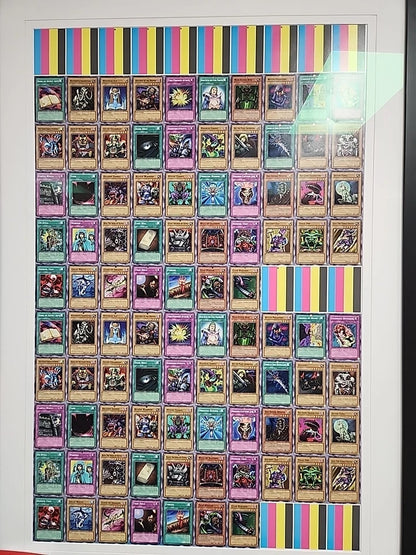 Yugioh SDY Starter Deck Yugi 1st Edition MISPRINT Uncut Sheet Glass Framed